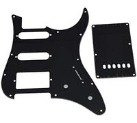 Dopro Guitar HSS Pickguard and Tremolo Trem Cover Back Plate fits Yamaha PACIFICA Guitar Black 3 Ply
