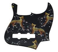 Dopro Jazz Bass 3D Printed plastic pickguard for USA/Mexican 4 String FD Jazz Bass Leopard Pattern