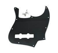 Dopro Jazz Bass J Bass Pickguard for USA/Mexican 4 String FD Jazz Bass Black 3 Ply (BWB)