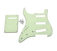 Dopro Lefty ST Strat SSS Pickguard Left Handed Tremolo Trem Cover Back Plate for USA/Mexican FD Black 3 Ply