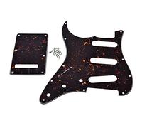 Dopro Lefty ST Strat SSS Pickguard Left Handed Tremolo Trem Cover Back Plate for USA/Mexican FD Dark Tortoise