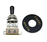 Dopro LP Guitar 3 Way Toggle Switch Chrome with Black Tip and RHYTHM TREBLE Plate for Les Paul