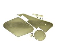 Dopro LP Guitar Pickguard Back Plate Rear Cavity Cover Switch Plate and Gold Steel Mounting Bracket with Steel Pickguard Mounting Screws for USA Les Paul Gold Mirror 1Ply