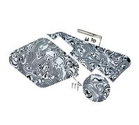 Dopro LP Guitar Pickguard Back Plate Rear Cavity Cover Switch Plate and Nickel Steel Mounting Bracket with Steel Pickguard Mounting Screws for USA Les Paul Zebra Stripe