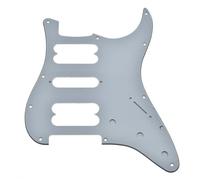 Dopro Modern Style Standard HSH Pickguard Humbucking/Single/Humbucking for American Strat Humbucker No screw holes White 3 Ply