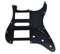Dopro Modern Style Standard HSH Pickguard Humbucking/Single/Humbucking for American Strat Humbucker with Square Corner Black 3 Ply