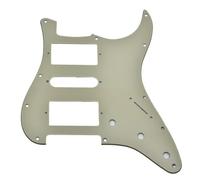 Dopro Modern Style Standard HSH Pickguard Humbucking/Single/Humbucking for American Strat Humbucker with Square Corner Cream 3 Ply