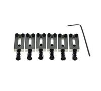Dopro Pack of 6 Stainless Steel Guitar Saddles Bridge Saddle 10.5mm with Black Screws for Strat Tele 6 String Guitar