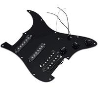 Dopro Prewired Loaded Strat HSS Pickguard for Squier Import Stratocaster Black 3 Ply…