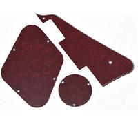 Dopro Red 3 Ply LP Pickguard & Rear Plate Switch Plate Cavity Covers for USA Les Paul