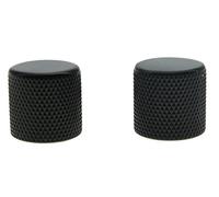 Dopro Set of 2 Black 18mm Guitar Bass Flat Top Knobs Barrel Knobs for Tele Telecaster or Bass Guitars