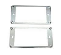 Dopro Set of 2 Plastic Humbucker Pickup Ring Pickup Mounting Frame Curved Bottom 3 * 5 for Neck and 7 * 9 for Bridge Pickup Chrome