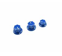 Dopro Set of 3 Blue Brass Insert USA Spec 1/4" Jazz J Bass Knobs,Large & Small Knob