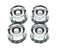 Dopro Set of 4 USA 24 Fine Spline Lampshade Style Guitar Knobs Electric Guitar Speed Control Knobs for PRS/LP/SG/Les Paul Clear with Black