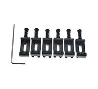 Dopro Stainless Steel Vintage Guitar Bridge Saddles Vintage Bent Style Guitar Saddles for FD American/Squier/Import Strat/Stratocaster 10.5mm String Spacing Black