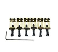 Dopro Stainless Steel Vintage Guitar Bridge Saddles Vintage Bent Style Guitar Saddles for FD American/Squier/Import Strat/Stratocaster 10.5mm String Spacing Gold