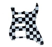 Dopro Strat HSS Guitar 3D Printed Single plastic pickguard for USA/Mexican FD Strat Black/White Grid