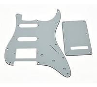 Dopro Strat HSS Guitar Pickguard ST Back Plate Tremolo Cover for USA/Mexican FD Strat White 3 Ply