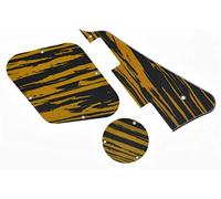 Dopro Tawny Stripe LP Pickguard & Rear Plate Switch Plate Cavity Covers for Epiphone Les Paul