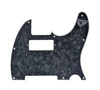 Dopro Tele Guitar Pickguard Scratch Plate with Mini Humbucker Pickup Hole fits USA/Mexican Fender Telecaster Black Pearl
