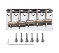 Dopro Vintage-style 5 Sting Bass Bridge with Threaded Saddles for 5 String Jazz J Bass/Precision P Bass Chrome