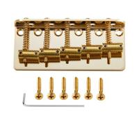 Dopro Vintage-style 5 Sting Bass Bridge with Threaded Saddles for 5 String Jazz J Bass/Precision P Bass Gold