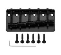 Dopro Vintage-style 5 Sting Bass Bridge with Threaded Saddles for 5 String Jazz J Bass/Precision P Bass Black