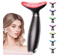 Dopsikn 7 Color Galvanic Machines - Red Light Therapy for Face and Neck, Face Massager Tool for Wrinkles, Double Chin, Vibrating Facial Massager with Thermals, Black