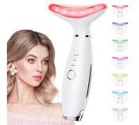 Dopsikn 7 Color Galvanic Machines - Red Light Therapy for Face and Neck, Face Massager Tool for Wrinkles, Double Chin, Vibrating Facial Massager with Thermals, White