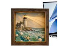 Dopsyesn Art Frame Sea Glass Beach Keepsake with LED Warm Light