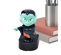 Dopsyesn Car Bobble Dashboard - Halloween Vampire Solar Shaking Head Statue Dancer | Spooky Decor for Desk Home Vehicle Auto Truck Sedans SUV Scooters Men Women Driver Friends