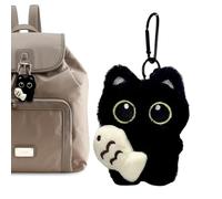 Dopsyesn Cat Plush Keychain - Cute Black Cat Plush Charm for Purse | Keyring Backpack Accessories for Bags Tote Handbags Car Collectors Kids Adults Pet Lovers Family Holiday Friends
