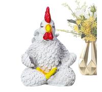 Dopsyesn Chicken Statue - Meditation Chicken Decorations Desk Statue | Resin Animal Figurines Home Decorations, Funny Collectible Table Centerpieces for Living Room Kitchen Bedroom