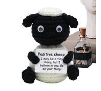 Dopsyesn Crocheted Animals | Handmade Emotional Positive Crochet Sheep,Cute Table Centerpieces for Living Room Bedroom Office Desk Bookshelves Window Christmas Birthday Friends