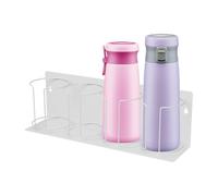 Dopsyesn Magnetic Cup Holder - Magnetic Water Bottle Holder for Fridge - 4-Slot Drink Organizer Rack Wall Mount Display Stand for Office Home Kitchen Apartment Organization and Storage