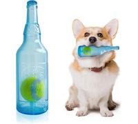 DOPZNJWF Dog Water Bottle Toy,Interactive Dog Squeaky Bottle Toy,Rubber Water Bottle Dog Toy with Built-In Tennis Ball, For Small Medium Large Dog Pet Toy.Blue