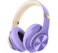 DOQAUS Bluetooth Headphones Over Ear, 90H Playtime, Bluetooth 5.3 Wireless Headphones, 3 EQ Mode, Foldable Hi-Fi Stereo Bass Headphones Wireless, Soft Earpad, Built-in Mic, for Phone PC Travel(Purple)