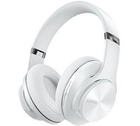 DOQAUS Bluetooth Headphones Over Ear, 90H Playtime, Bluetooth 5.3 Wireless Headphones, 3 EQ Modes, Foldable Hi-Fi Stereo Bass Headphones Wireless, Soft Earpad, Built-in Mic, for Phone PC Travel(White)