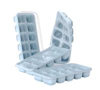 DOQAUS Ice Cube Trays 4 Pack, 40 pcs Silicone Ice Cubes Tray Maker with Spill-Resistant Removable Lid, Easy Release & Pop out, LFGB and BPA Free, Stackable Flexible, for Soup, Food, Cocktail, Coffee