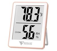 DOQAUS Indoor Thermometer for Home, Room Thermometer Humidity Meter with Temperature Humidity Sensor for Home, Bedroom, Baby Room, Office, Greenhouse, Cellar (Pink)