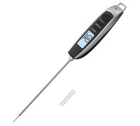 DOQAUS Meat Thermometer Probe, 3s Instant Read Food Thermometer | Digital Food Probe with ±1℃ Accuracy, Backlight, Auto-Off, Long Temperature Probe for Baking Sourdough Liquids Candy, Silve
