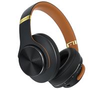 DOQAUS Wireless Headphones Over Ear, Bluetooth Headphones Over Ear with 3 EQ Modes, 90Hrs PlayTime Wireless Headphones,HiFi Stereo Foldable Headset with Microphone for PC Cellphone Tablet(Black-Brown)