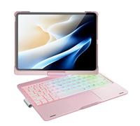 doqo for iPad Air 11 and iPad Pro 11 case with Keyboard,360° Rotatable Keyboard case for iPad Air 11 M3 2025/M2 2024,air 5th,4th 10.9,iPad Pro 11(4th,3rd,2nd,1st Gen) with Multi-Touch Trackpad (Pink)