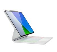 doqo Keyboard case for iPad Air 13 (M2) 2024/(M3) 2025 and iPad Pro 12.9(6th,5th,4th,3rd Gen),Magic Keyboard case with Multi-Trackpad for iPad Air 13,Pro 12.9 2018~2022 Slim 7 Color Backlit White