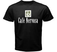 DORA A AREAM Cafe Nervosa Logo Men's Black T-Shirt Size S to 3XL 3XL