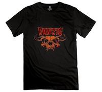 DORA A AREAM Men's Danzig Skull Logo T Shirt XL Black
