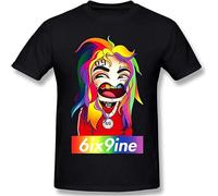 DORA A AREAM Men's Free Tekashi 6Ix9Ine Stoopid Dummy Boy T-Shirt Short Sleeve Shirt XXL Black