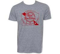 DORA A AREAM PBR Grey Ribbon Logo Beer Shirt Shirt L