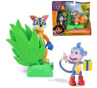 DORA Adventure Pack Monkey Boots and Fox Swiper, Mini Play Set with 2 Figures (approx. 9 cm) and an Accessory with Function, for Imaginative Play, for Children from 3 Years