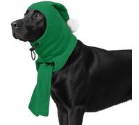 DORA BRIDAL Dog Santa Hat, Adjustable Dog Christmas Hat and Scarf, Chrisrtams Holiday Custom Outfit for Pet Cat, Green, L